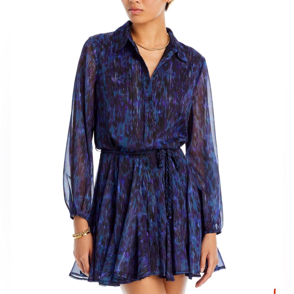 Dress - AQUA Tie Waist Mini Shirt Dress